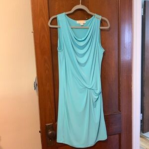 Michael Kors light blue tank top mini dress with ruched pleating in front 😍😍😍
